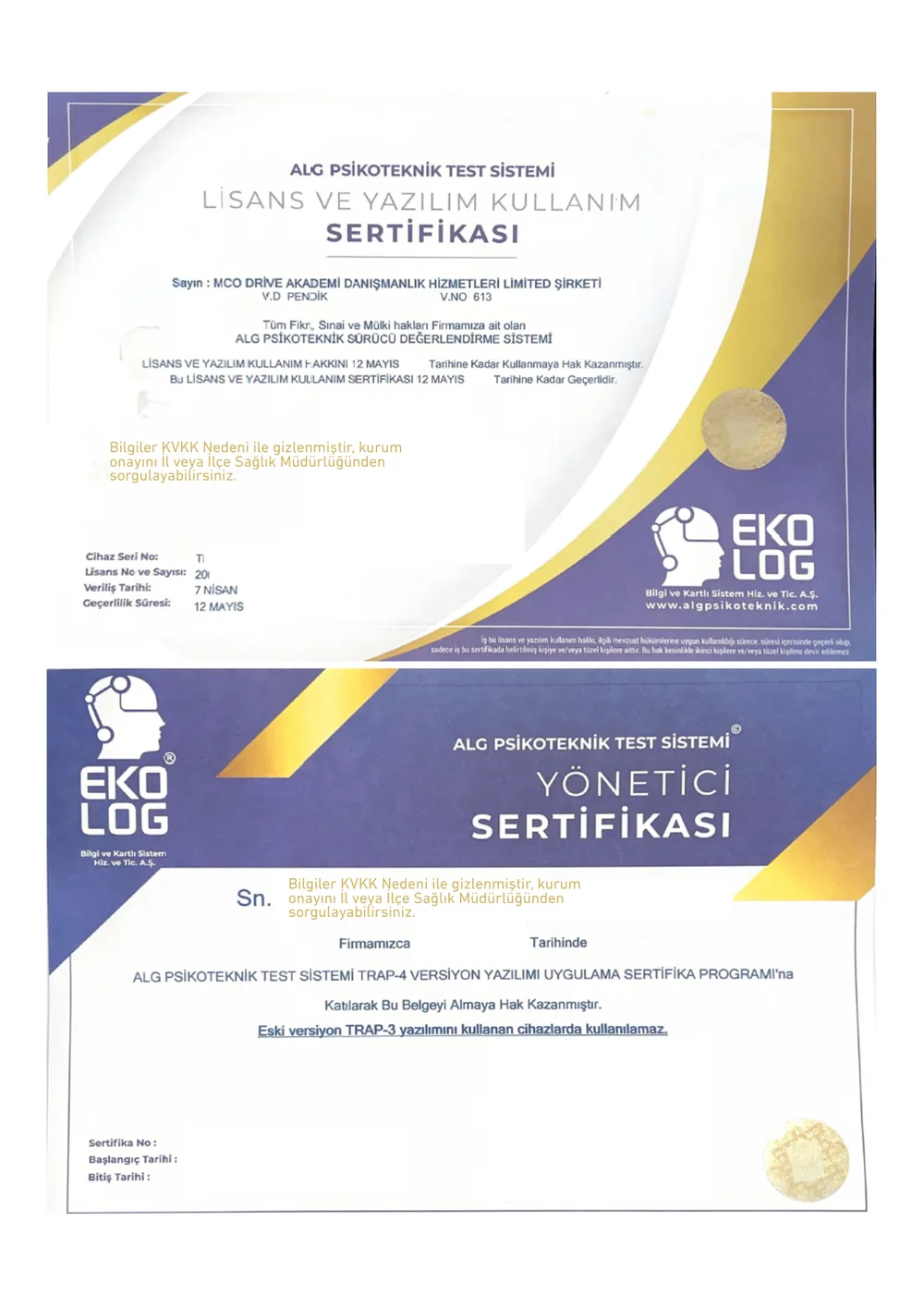 Test sistemi lisansı